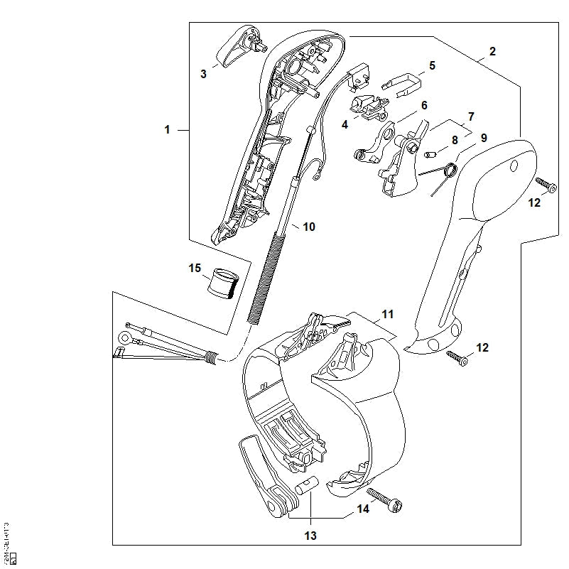 STIHL 42447904901 - Control handle with throttle cable
