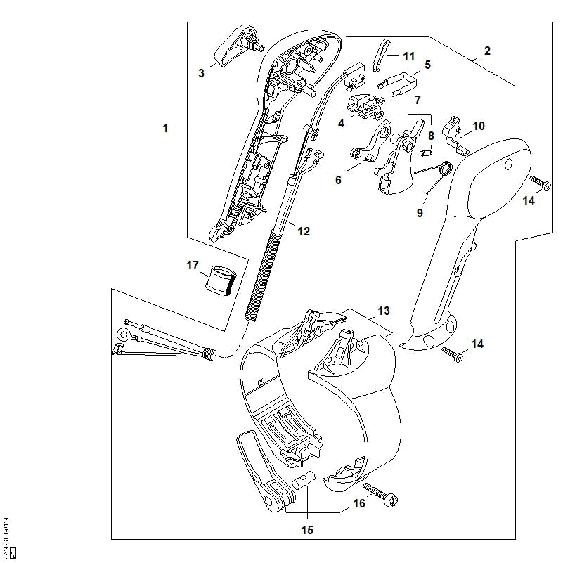 STIHL 42447904900 - Control handle with throttle cable