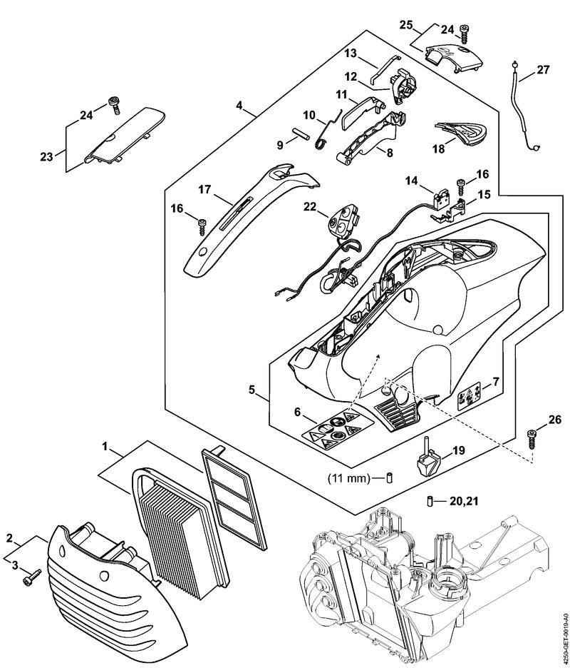 STIHL 42501821000 - Throttle trigger