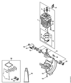 STIHL 41800201205 - Cylinder with piston Ø 40 mm
