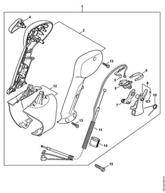 STIHL 42827904902 - Control handle with throttle cable