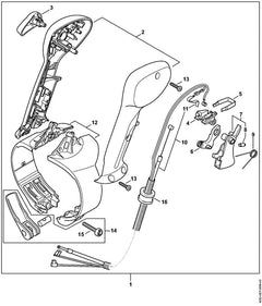 STIHL 42827904901 - Control handle with throttle cable