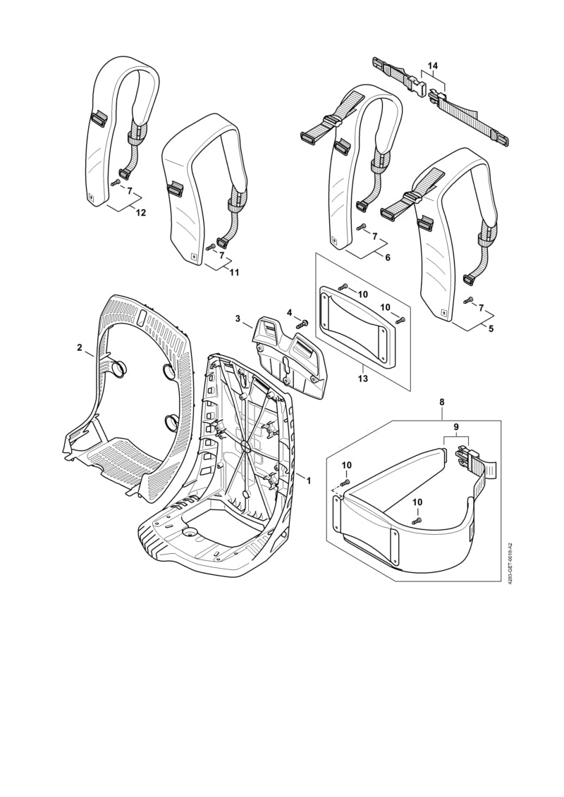 STIHL 42837011800 - Back plate