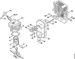 STIHL 42010201201 - Cylinder with piston Ø 49 mm