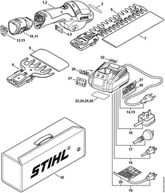 STIHL 45159677300 - Warning pictogram Powerhead
