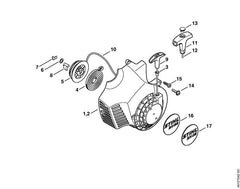 STIHL 42290802102 - Fan housing with rewind starter