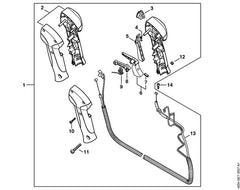 STIHL 46047904902 - Control handle with throttle cable