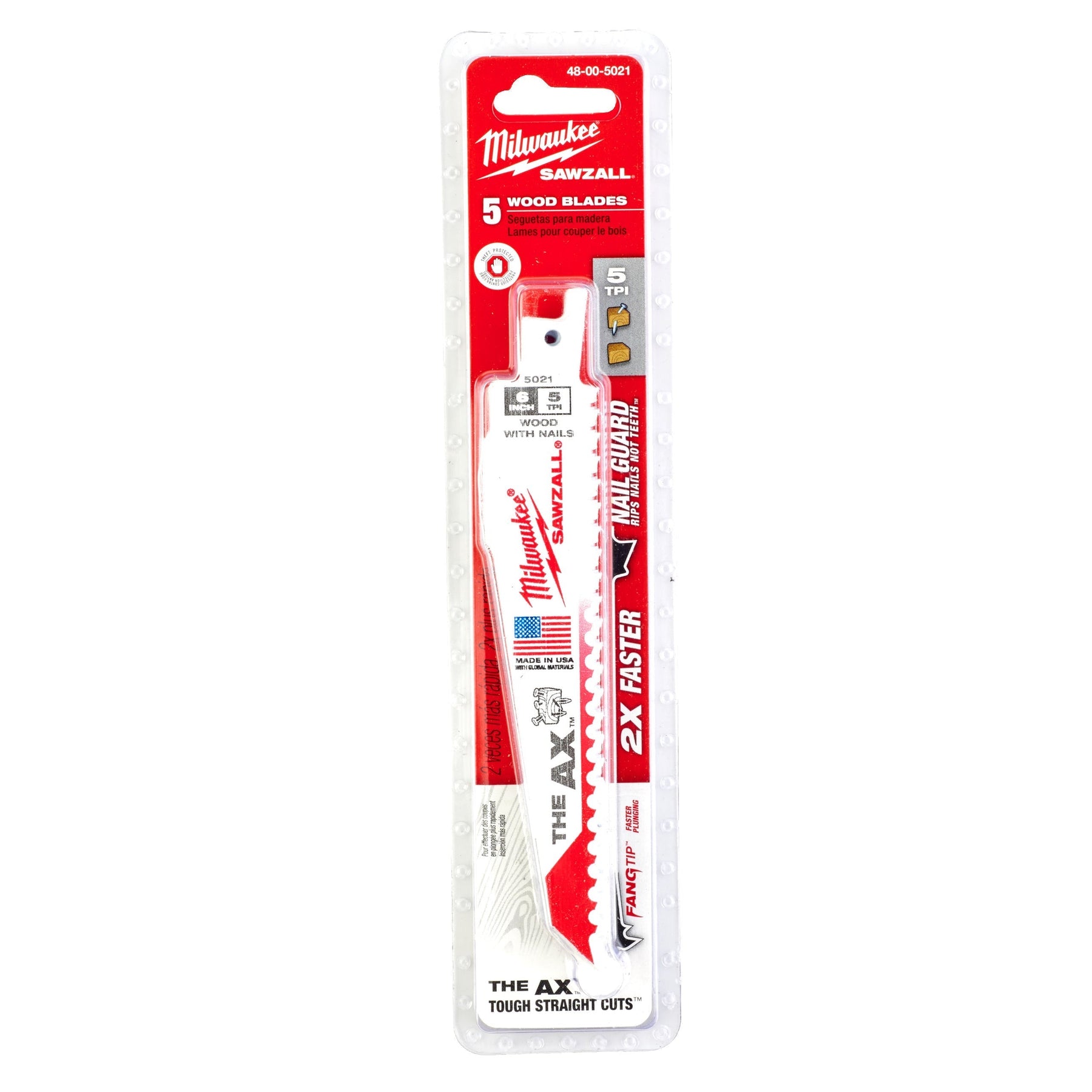 Milwaukee Lames de scie Heavy Duty AX™ - Lot de 5 - 300 mm