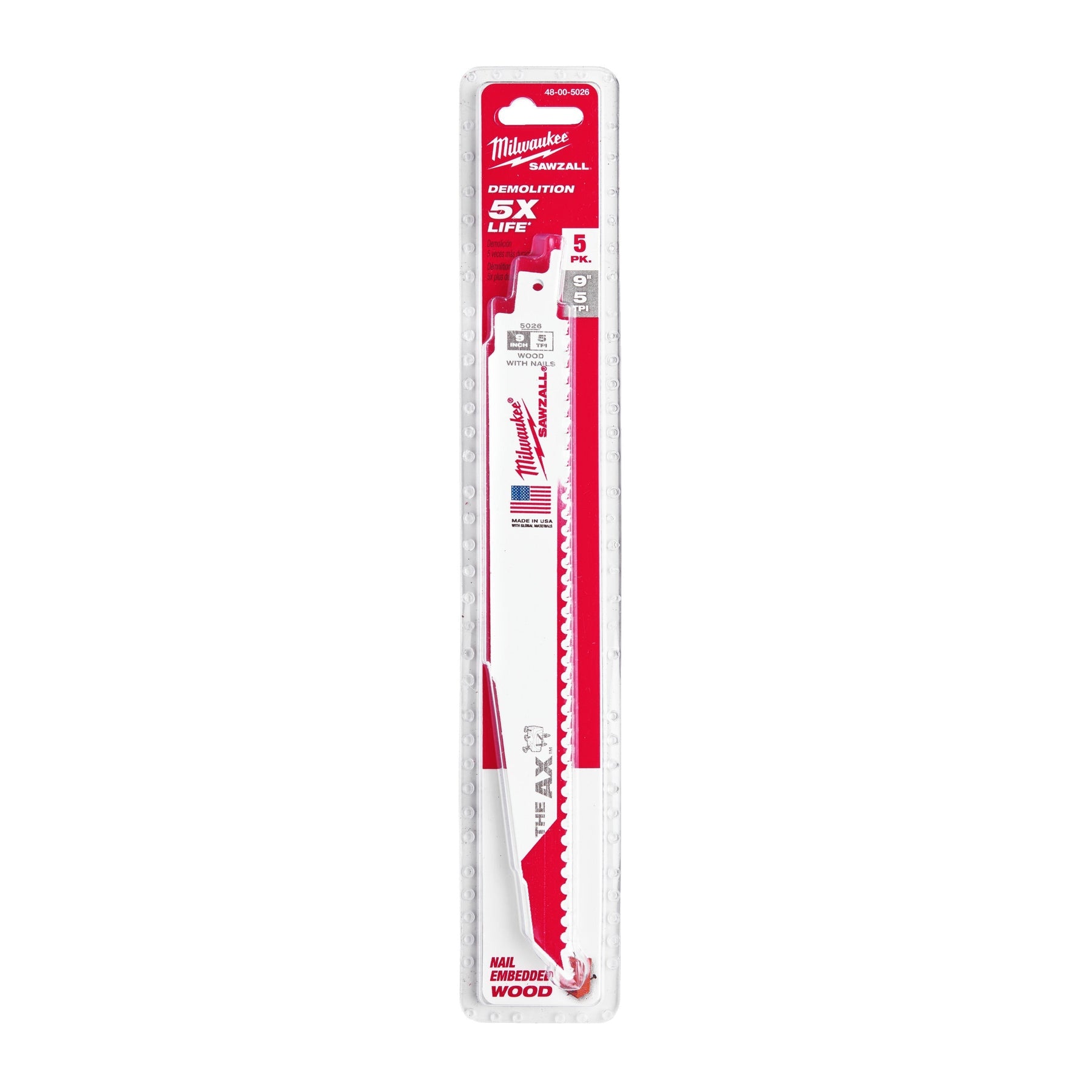 Milwaukee Lames de scie Heavy Duty AX™ - Lot de 5 - 300 mm