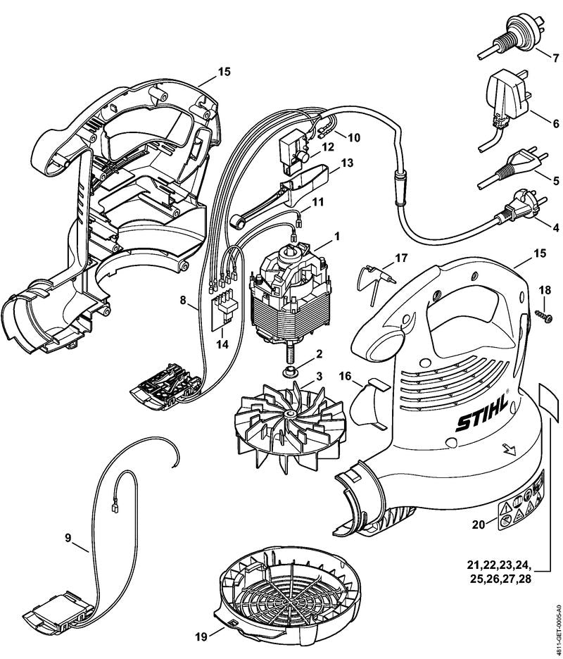 STIHL 48119671851 - Rating plate SHE 81