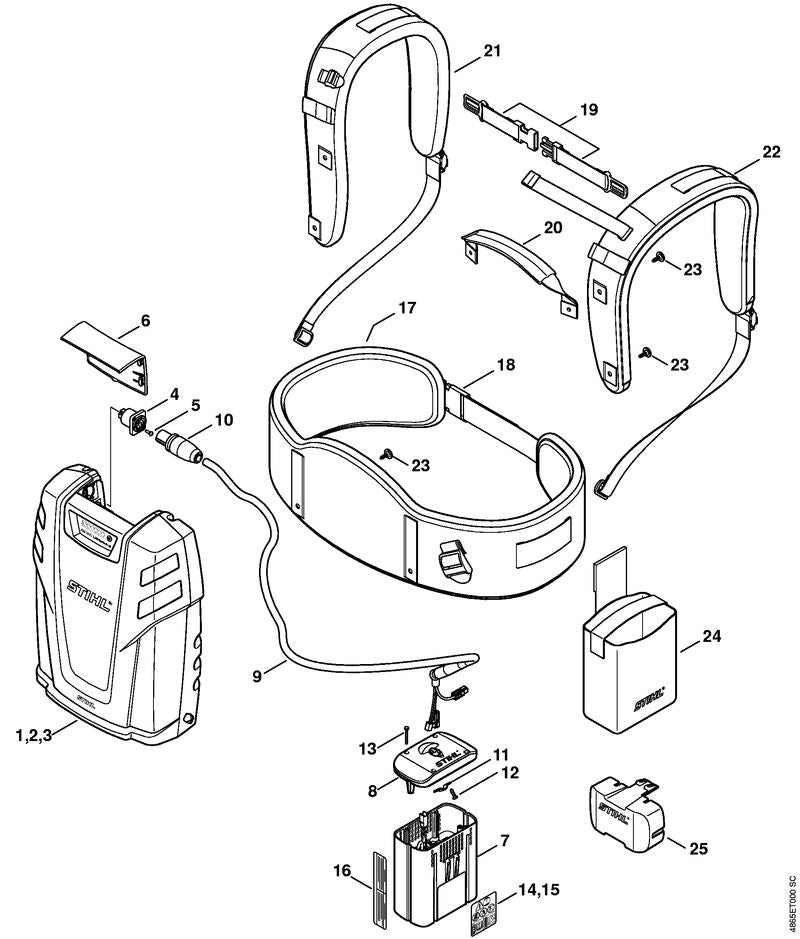 STIHL 48504312500 - Cable clamp