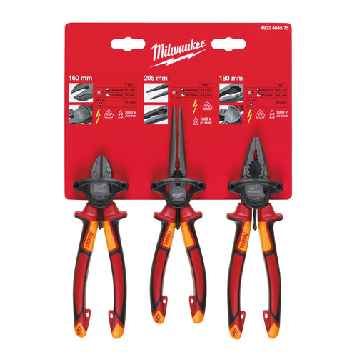 Milwaukee Jeu de pinces VDE - 3 pièces