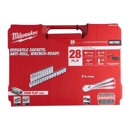 Milwaukee Coffret de douilles 1/2” FOUR FLAT (28 pièces)