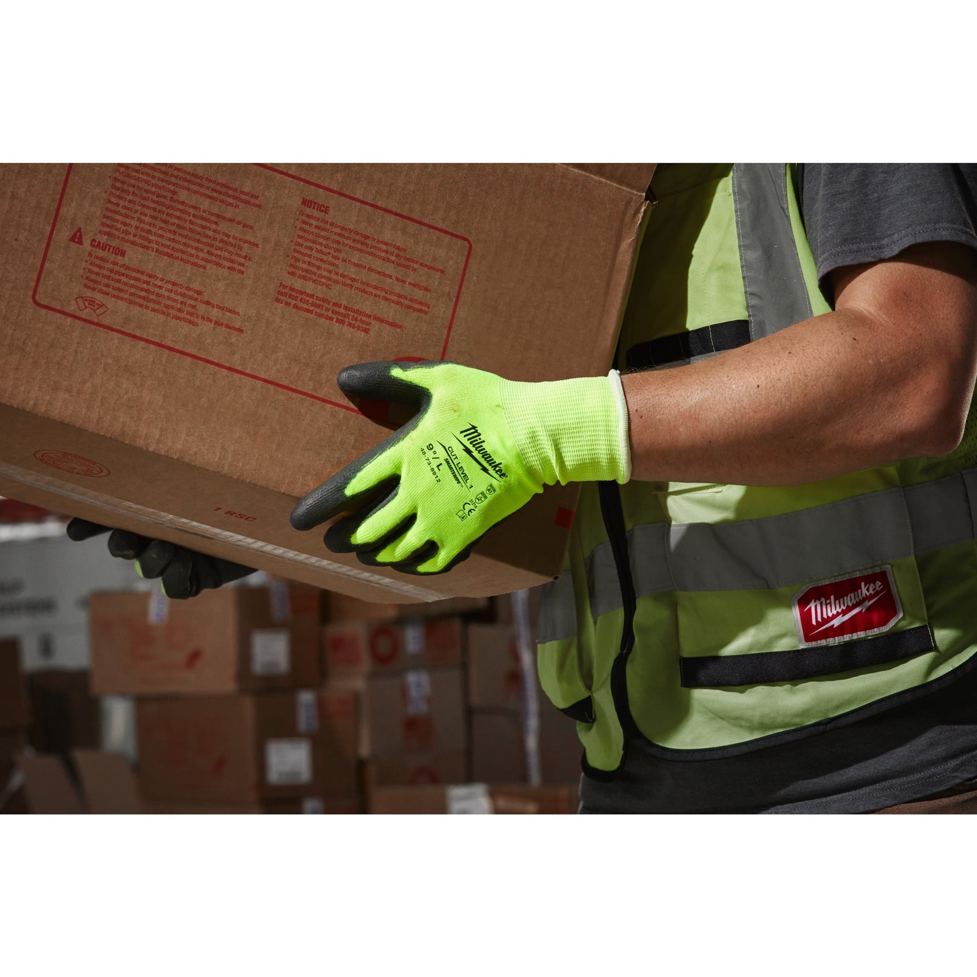 MILWAUKEE® Gants Hi-Vis anti-coupure niveau A - Taille 9/L