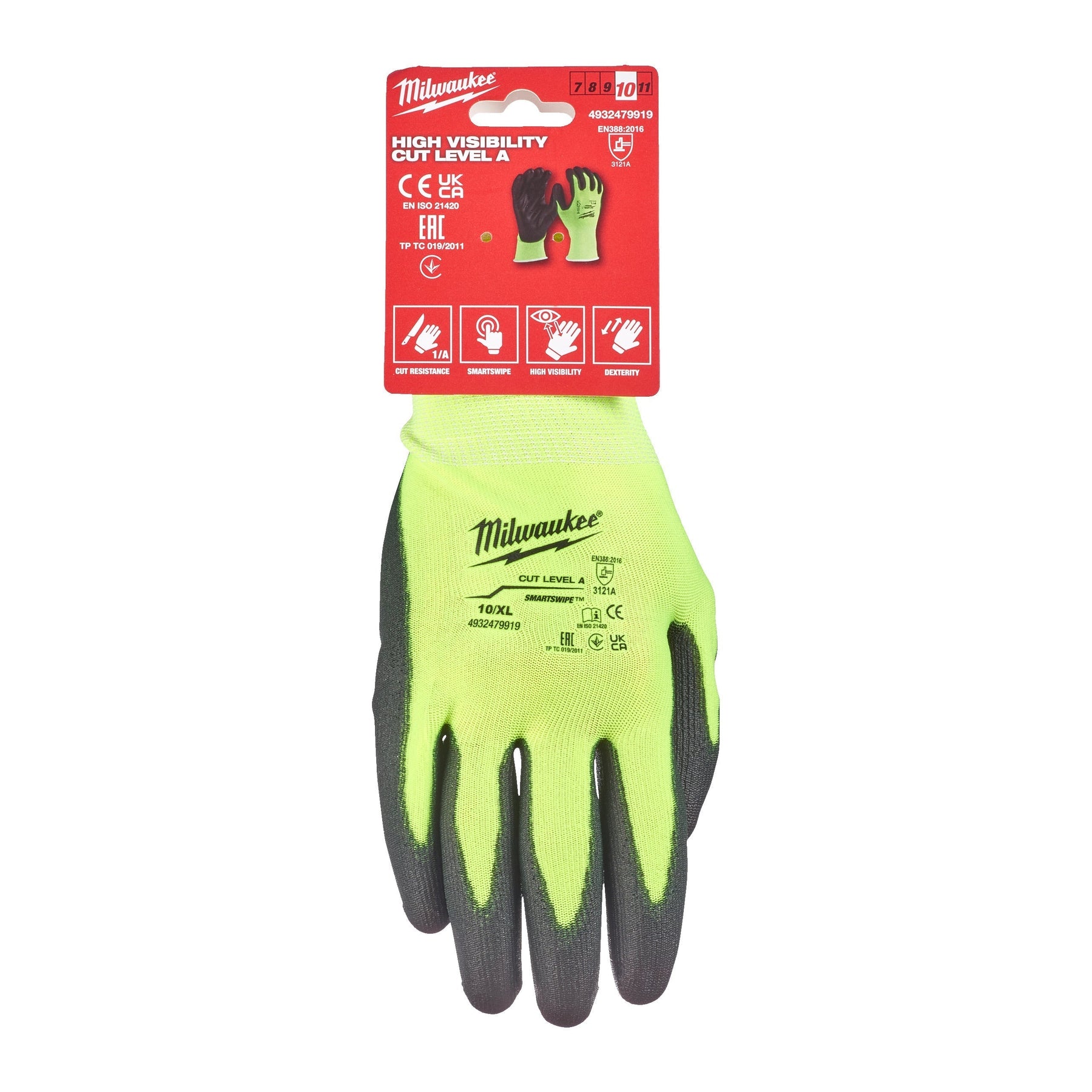 MILWAUKEE Gants Hi-Vis Cut A - 8/M - 1 paire