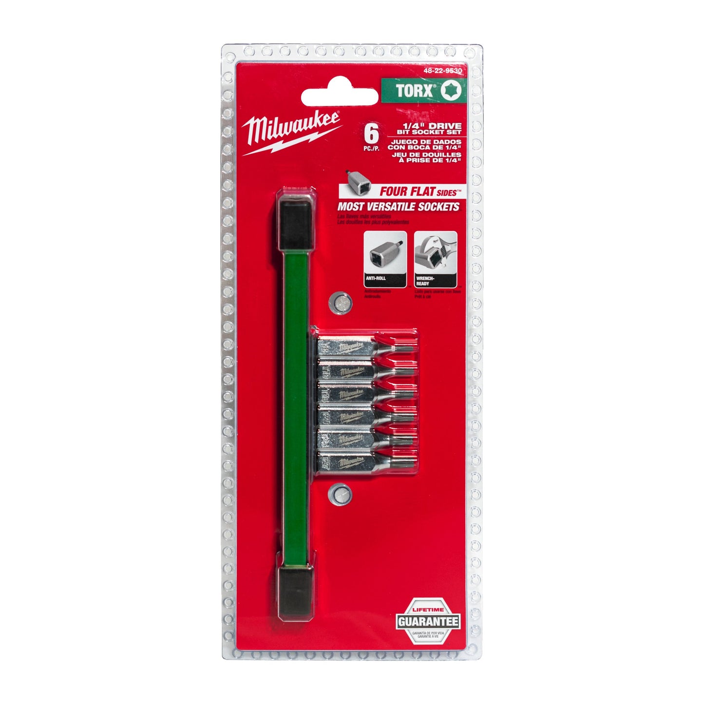 Milwaukee Coffret de douilles embouts Torx entraînement 1/4" (6 pièces)