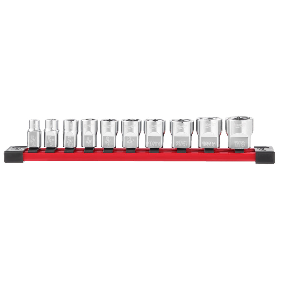 Milwaukee coffret de douilles 3/8” SAE (10 pièces)