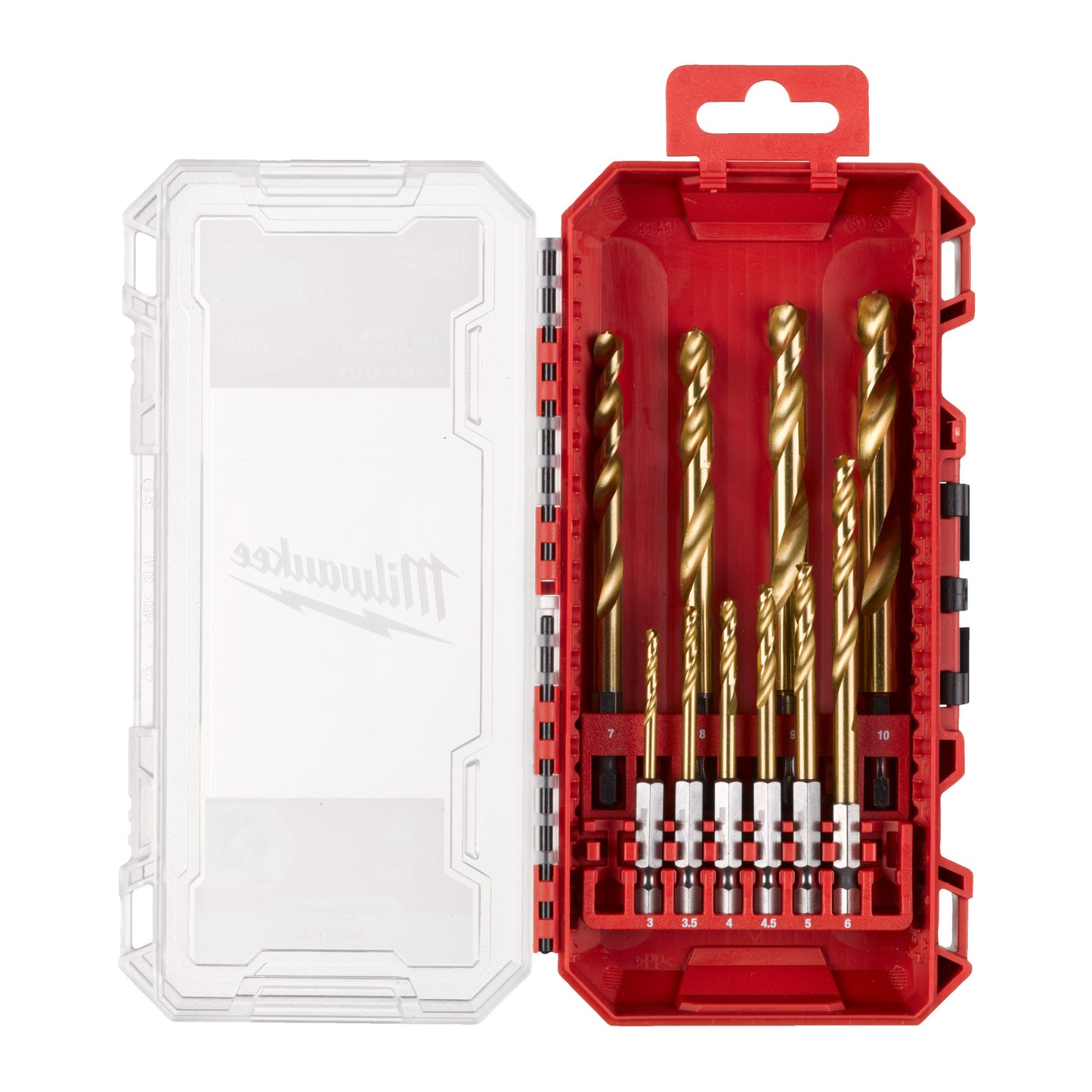 Milwaukee Shockwave HSS-G TiN Red Hex - Coffret de forets métal, 10 pièces