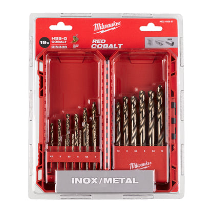 Milwaukee Red Cobalt Coffret de forets métal HSS-G (19 pièces)