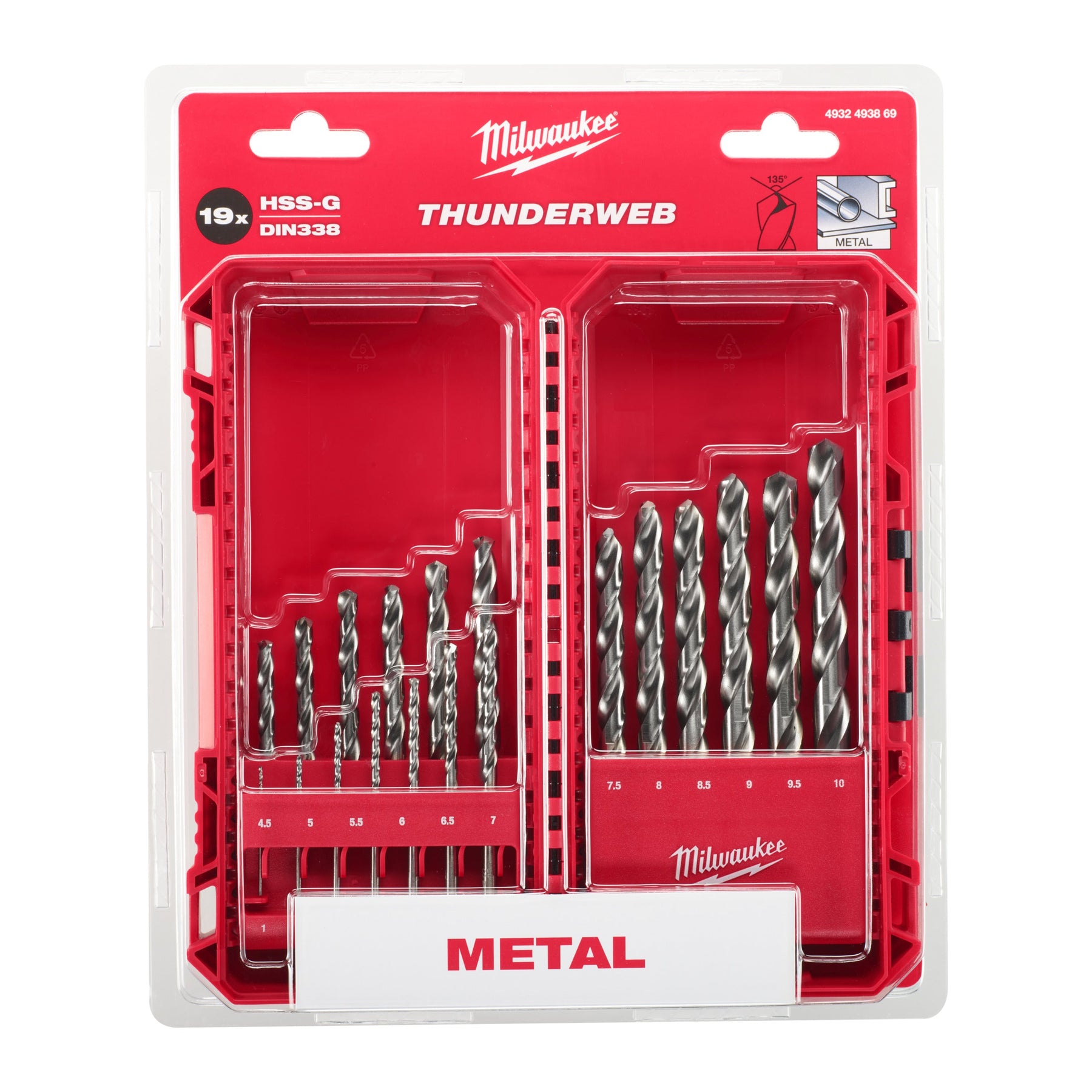 Milwaukee HSS-G Thunderweb Set - 19 pièces