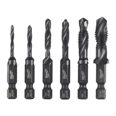 Milwaukee Jeu combiné de forets-tarauds HSS-G 1/4\" - 6 pièces