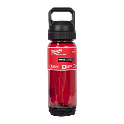 Milwaukee PACKOUT Bouteille plastique 740 ml avec bouchon à bec - Rouge