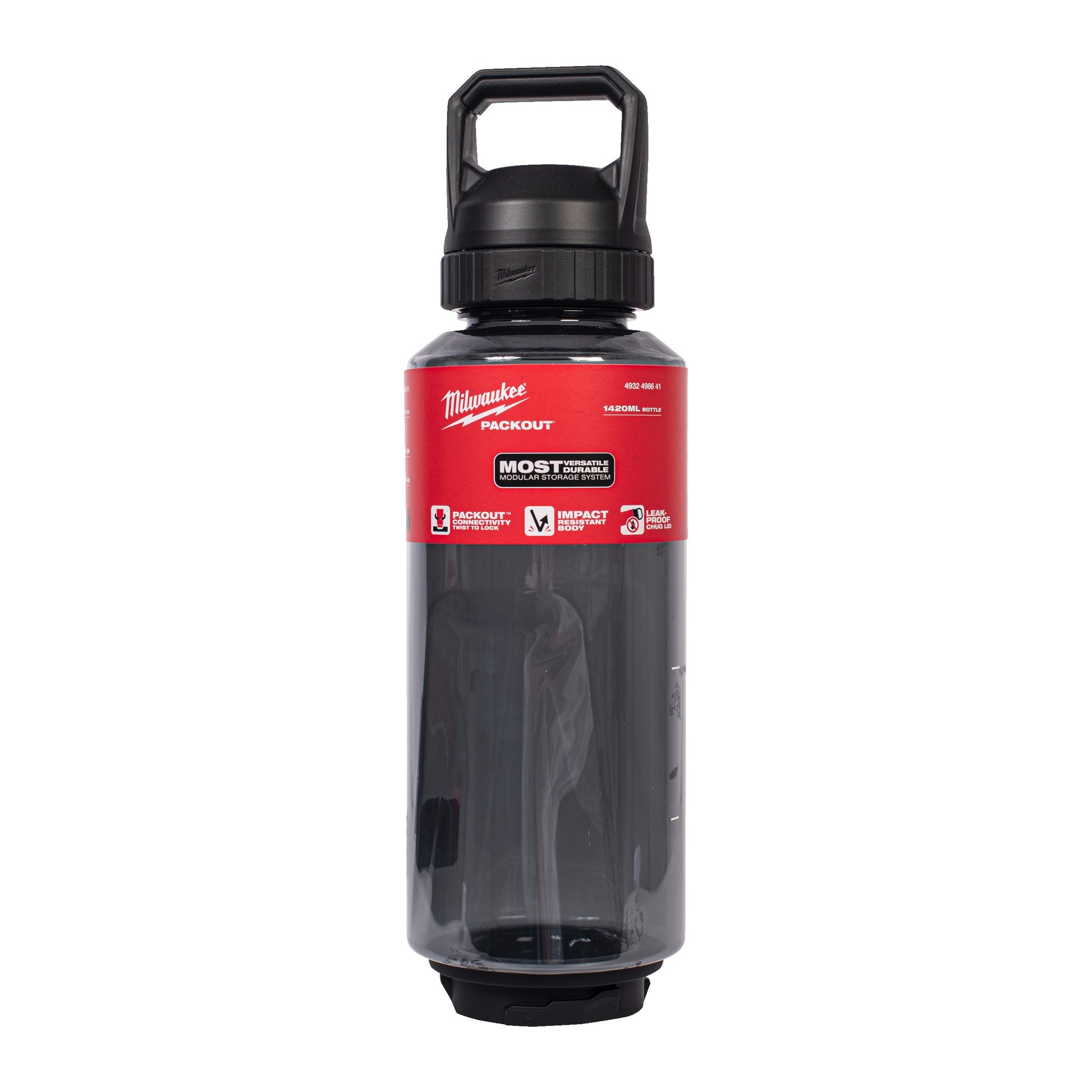 Milwaukee PACKOUT Bouteille plastique 1420 ml avec bouchon sport - noir