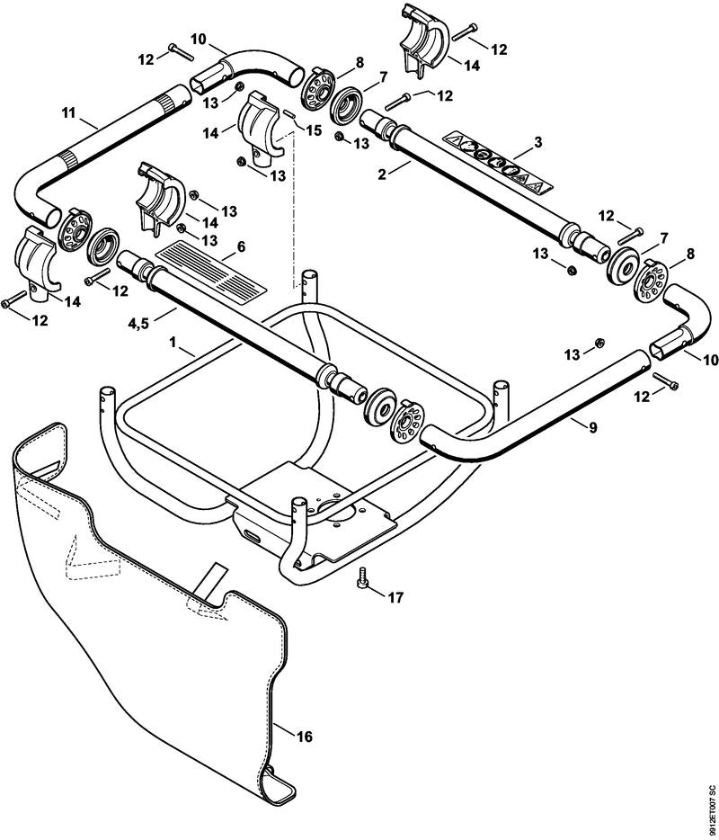 STIHL 43137905601 - Handle frame