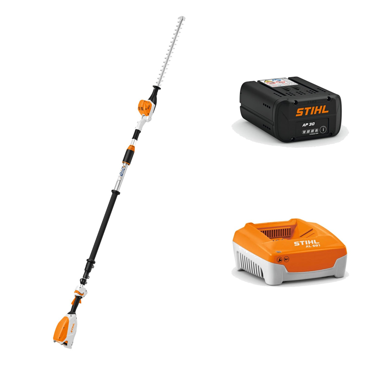 STIHL taille-haies sur perche à batterie HLA 86 + batterie AP 30 + chargeur rapide AL 501 | Pack