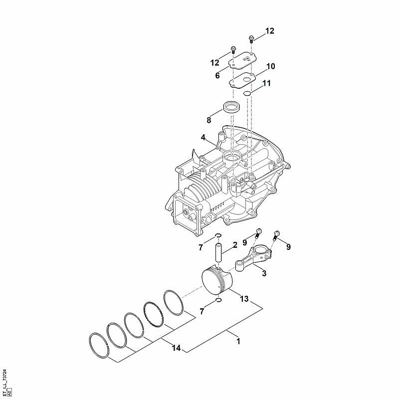 STIHL 00040071033 - Piston ring set