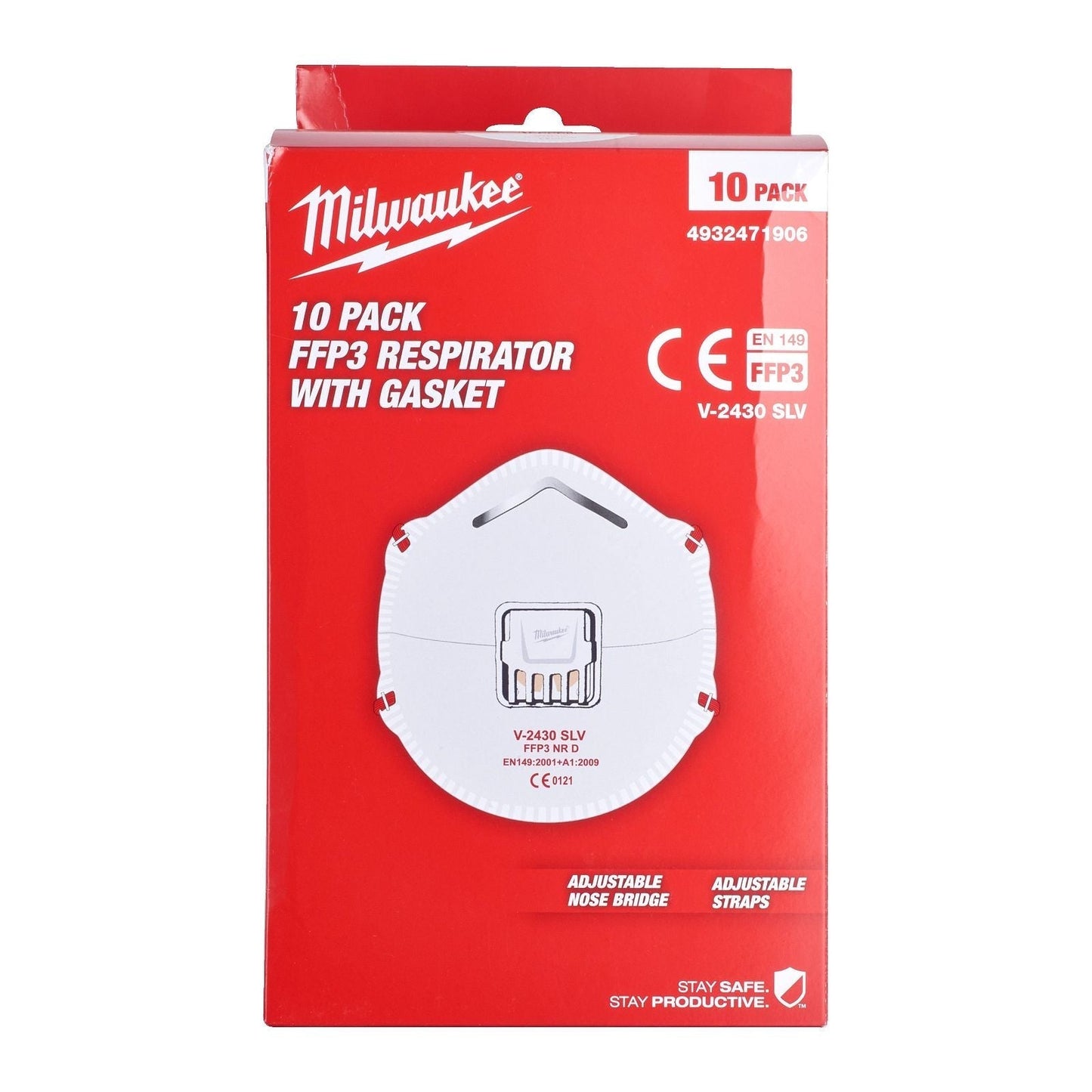Milwaukee Masques respiratoires jetables FFP3 avec valve - Lot de 10