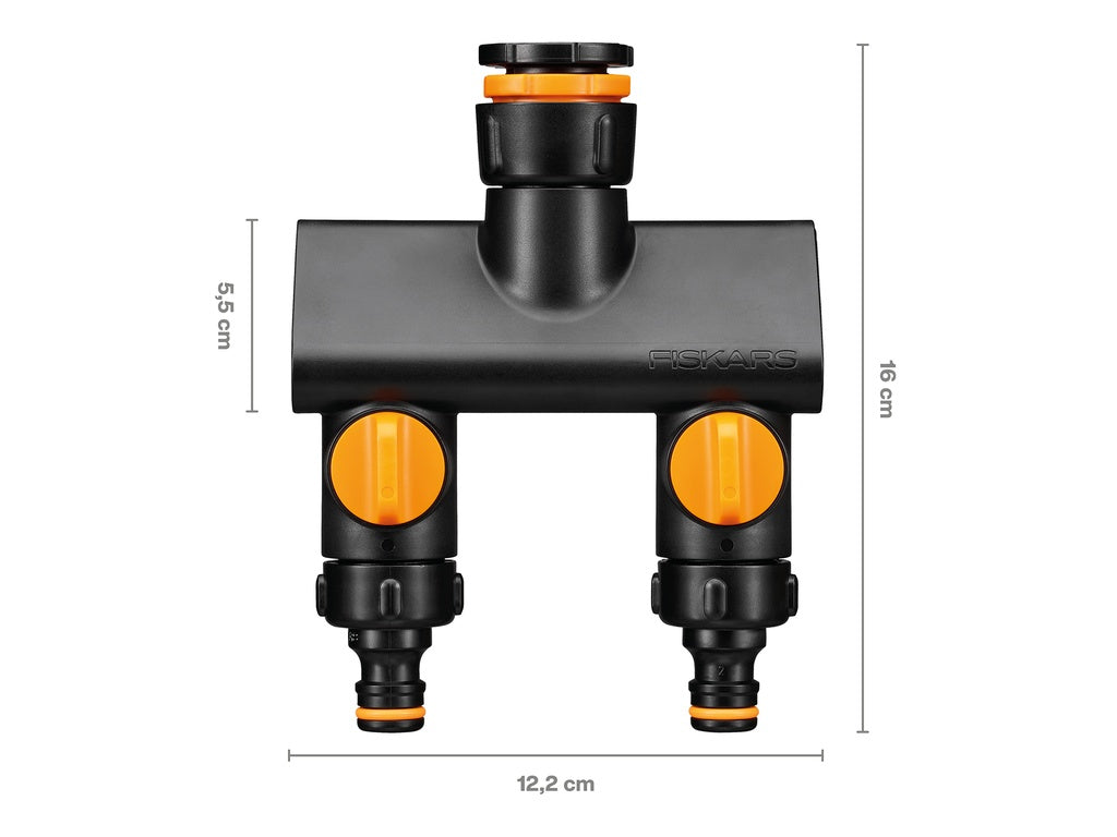 FISKARS Raccord de robinet répartiteur d’eau 2 voies On/Off