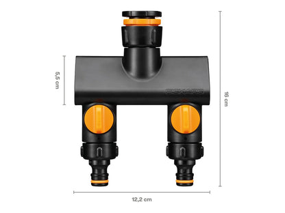 FISKARS Raccord de robinet répartiteur d’eau 2 voies On/Off
