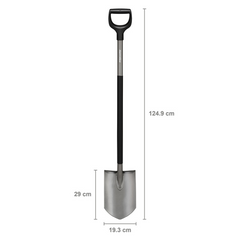 Fiskars Bêche de jardin Ergonomic à pointe - avec manche de 95 cm