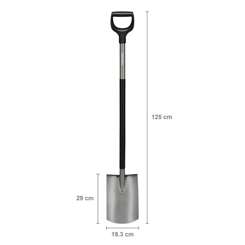 Bêche de jardin FISKARS Ergonomic ronde - manche 125 cm
