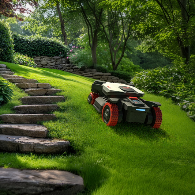 Kress KR285E EyePilot 4×4 RTKⁿ Robot tondeuse avec 4G - Sans fil & ZeroTrim - 5000 m²
