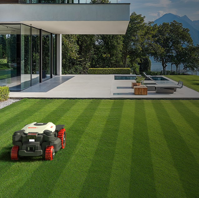 Kress KR285E EyePilot 4×4 RTKⁿ Robot tondeuse avec 4G - Sans fil & ZeroTrim - 5000 m²