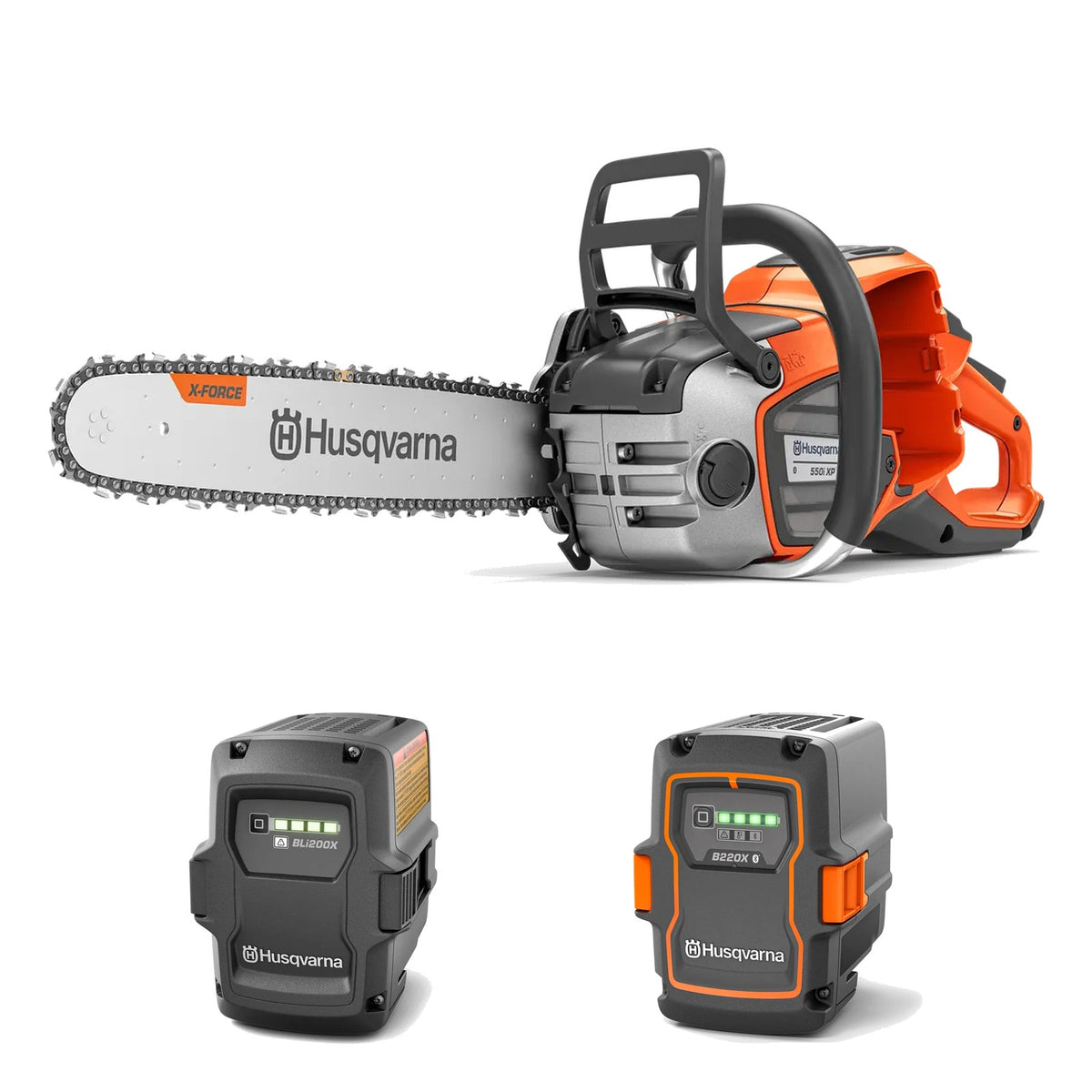 Husqvarna tronçonneuse à batterie 550i XP® G + batterie BLi200 + batterie 40-B220X | Pack 2 batteries