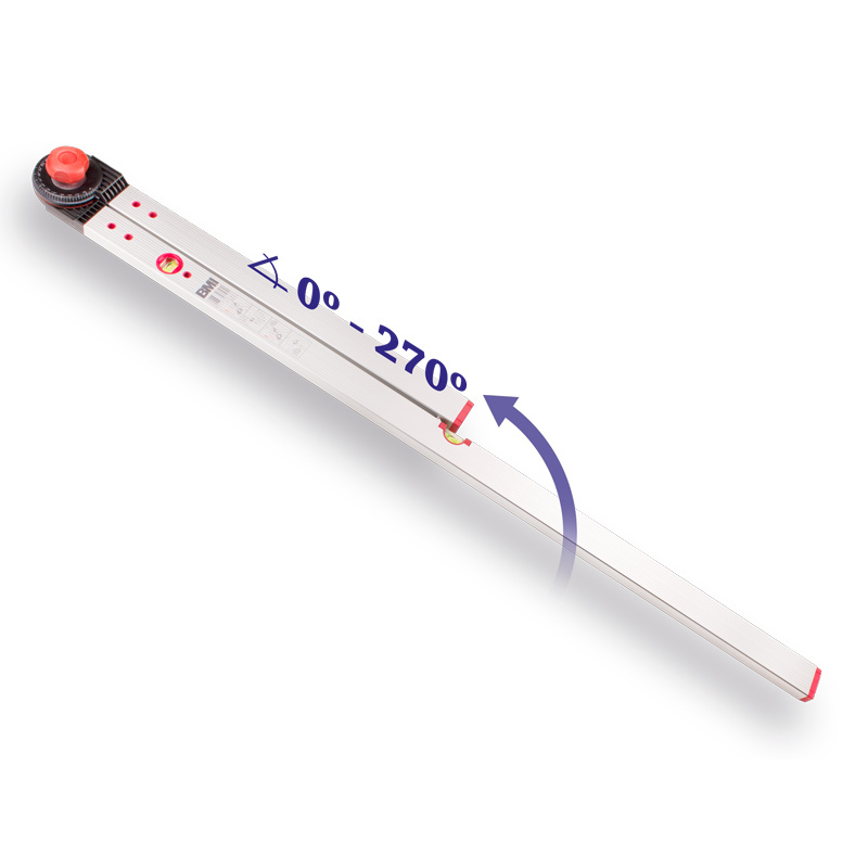 BMI Rapporteur d’angle - Plage de mesure 0° à 270° - 60 x 120 cm