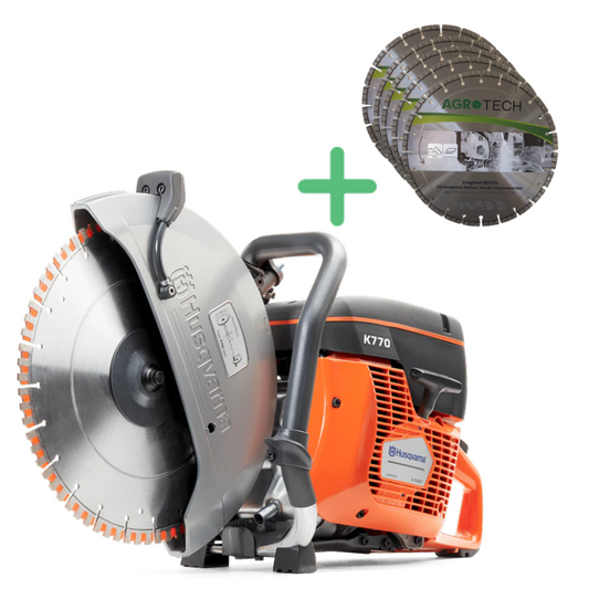 Husqvarna K770 découpeuse thermique avec 5 disques diamant