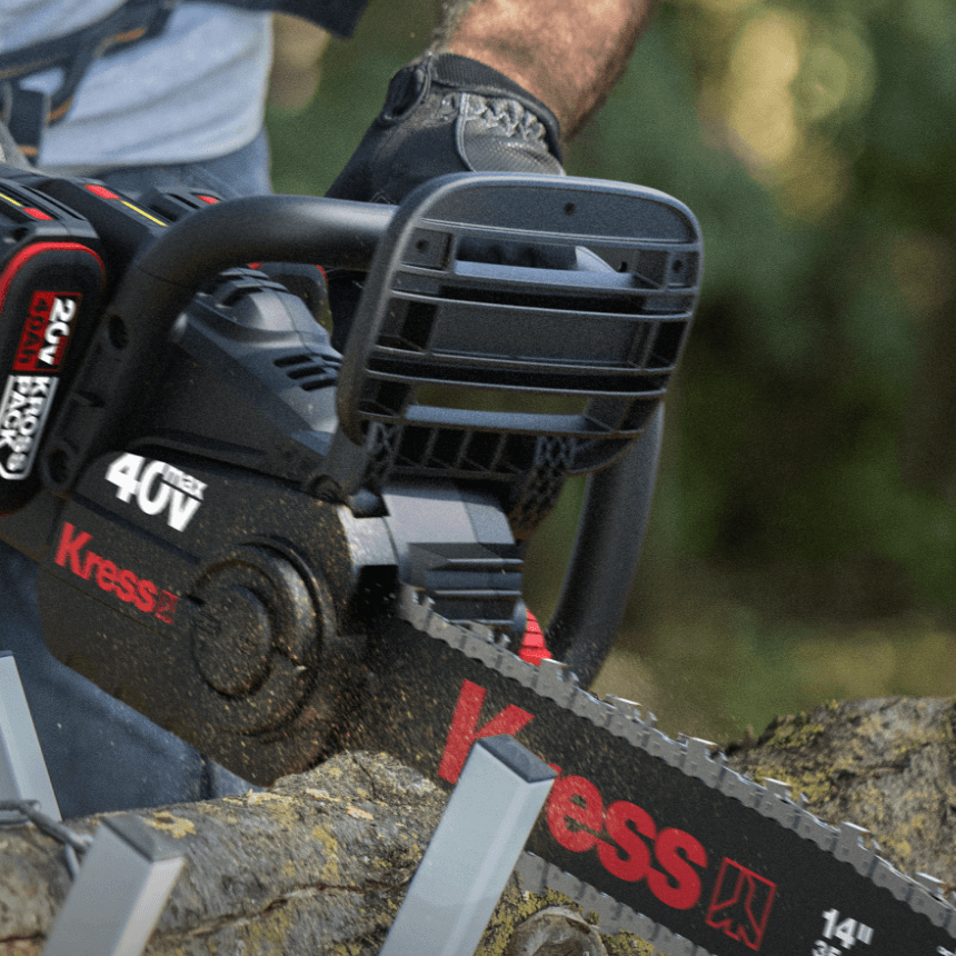 Kress KG347E.9 Tronçonneuse sans fil 40 V 40 cm - Kit avec 2 batteries et chargeur
