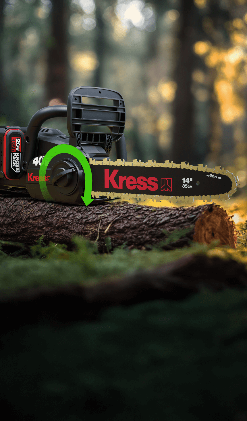 Kress KG346.9 Tronçonneuse sans fil 40 V 35 cm - Kit avec 2 batteries et chargeur