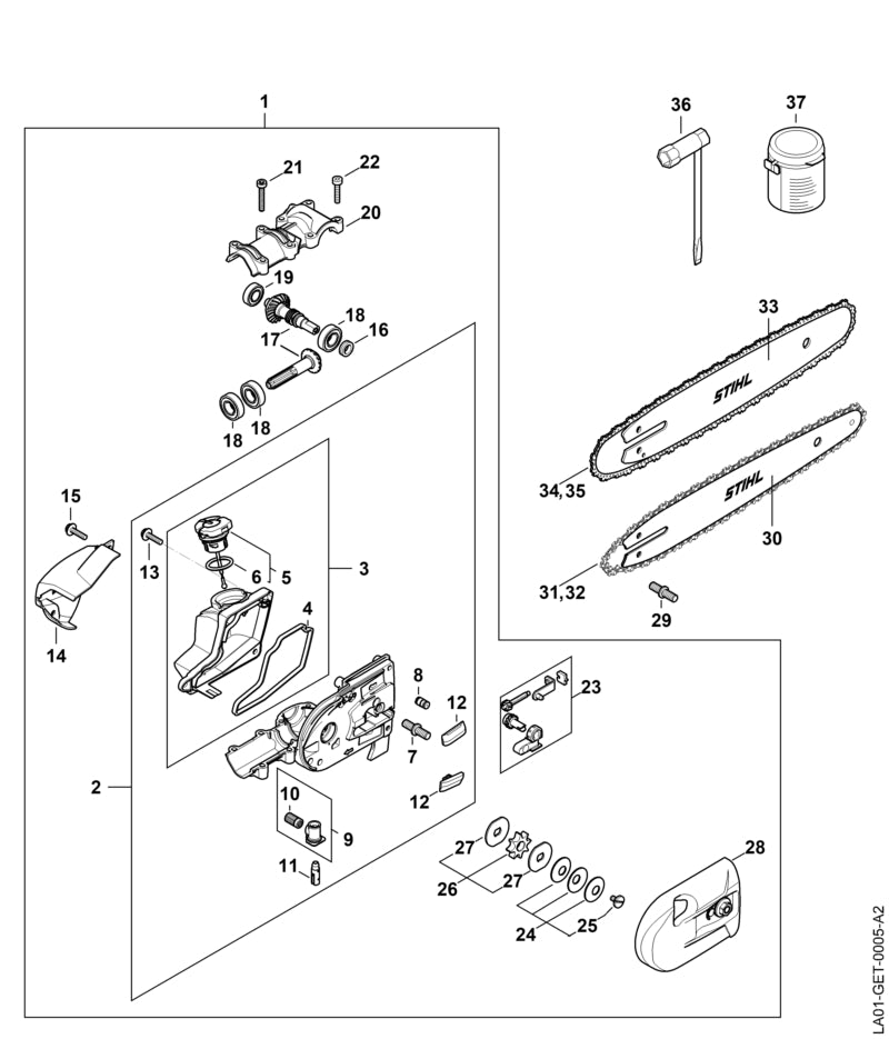 STIHL 00006402001 - Chain sprocket 1/4"P 8 teeth