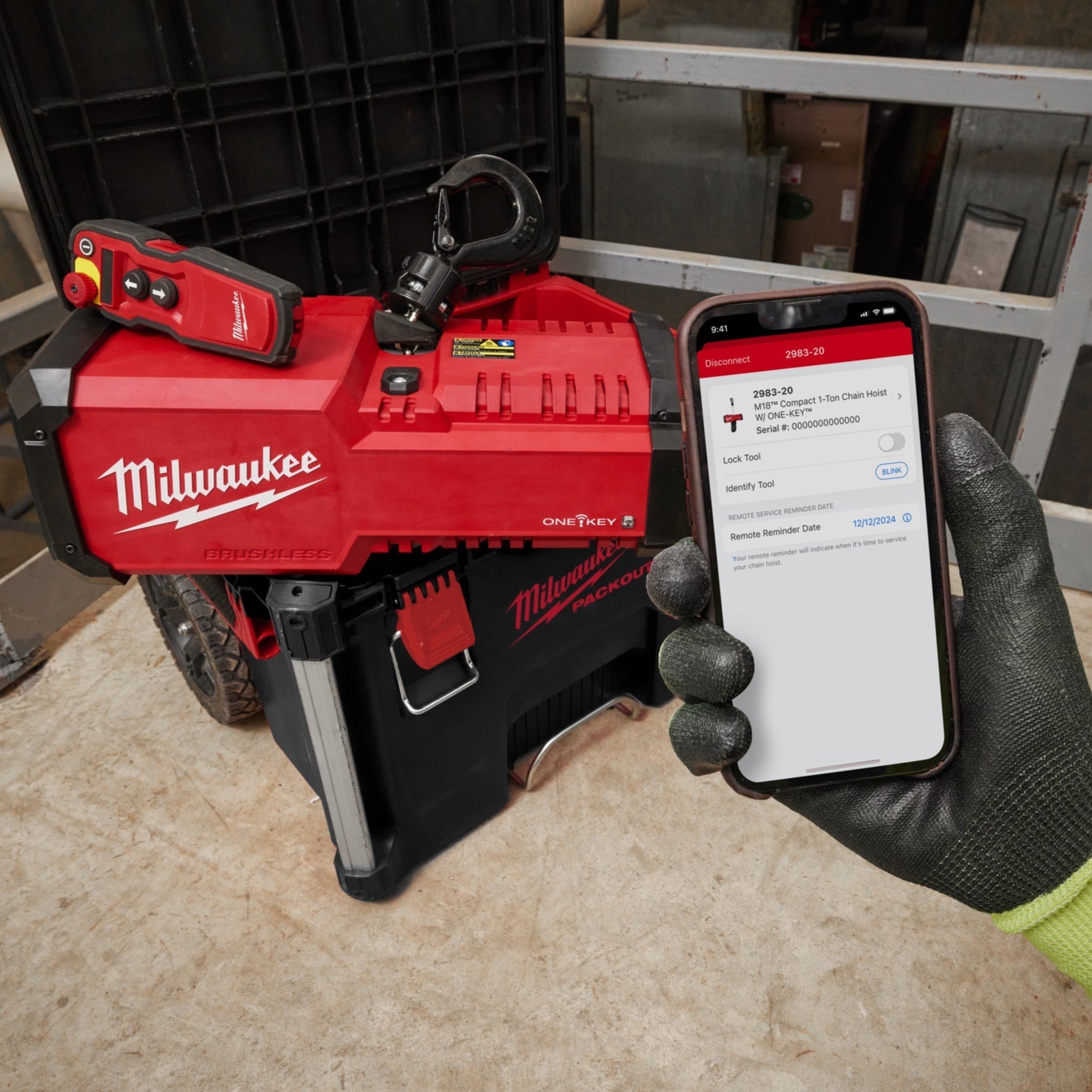 Milwaukee M18 BLCHTO-121 ONE-KEY Palan à chaîne - 1 tonne