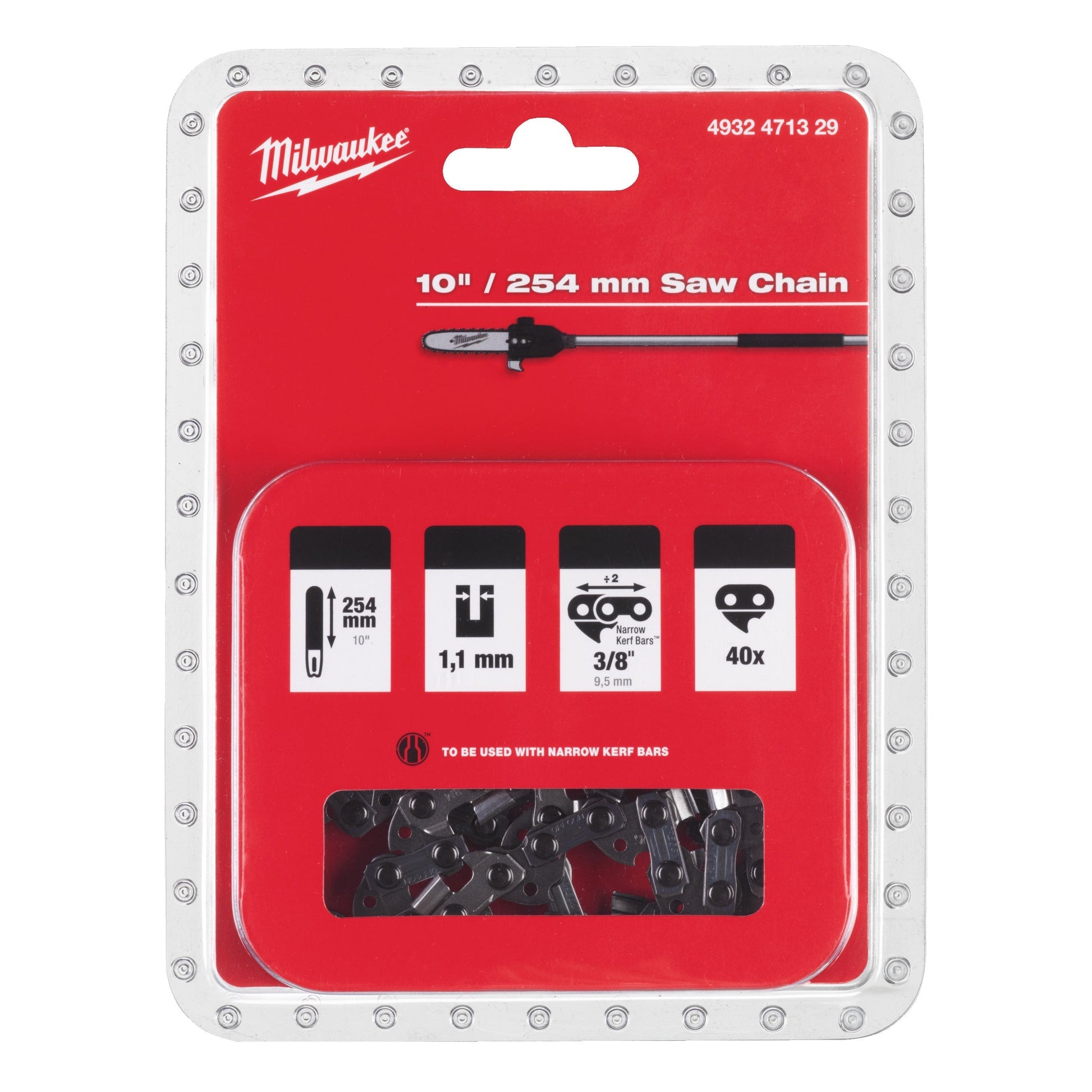 Chaîne de tronçonneuse Milwaukee M18 FOPH-CSA 3/8" - 25 cm