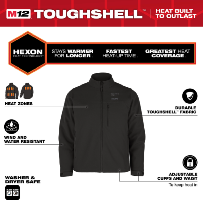 Milwaukee M12 HJBL6-0 Veste chauffante Premium - Noir - XL