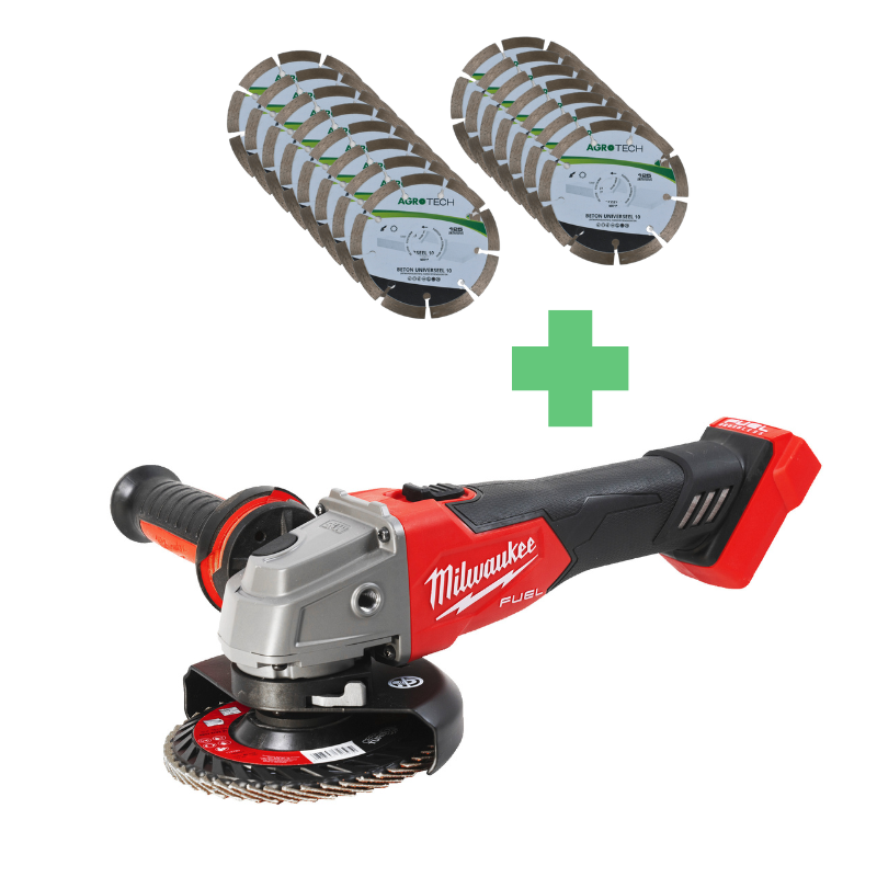 Milwaukee M18 FSAG125X-0X + 15 disques diamant béton AgroTech