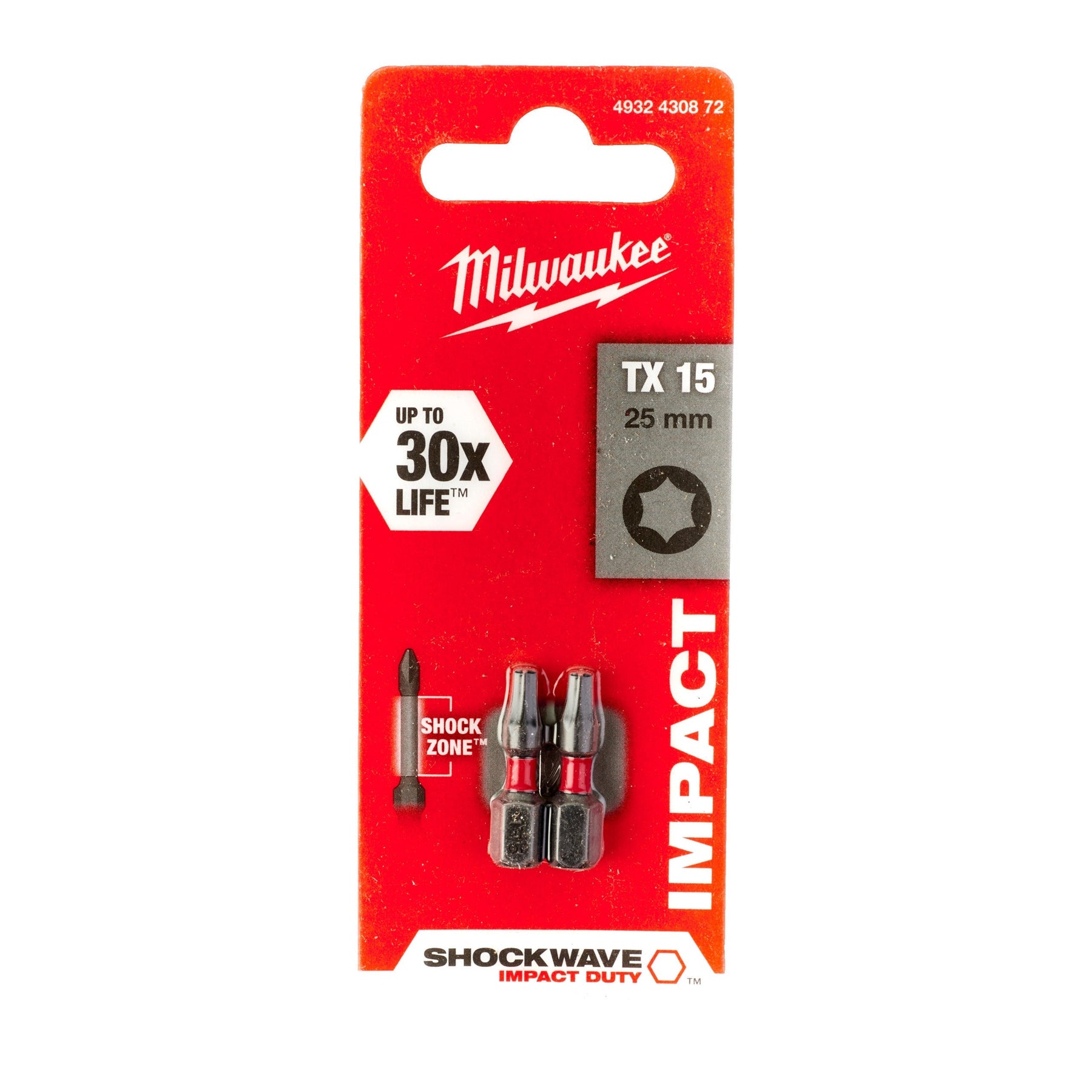 Milwaukee SHOCKWAVE™ IMPACT DUTY Embouts de vissage - Lot de 2 - PH1 x 25 mm