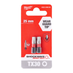 Milwaukee SHOCKWAVE™ IMPACT DUTY Embouts de vissage - Lot de 2 - PH1 x 25 mm