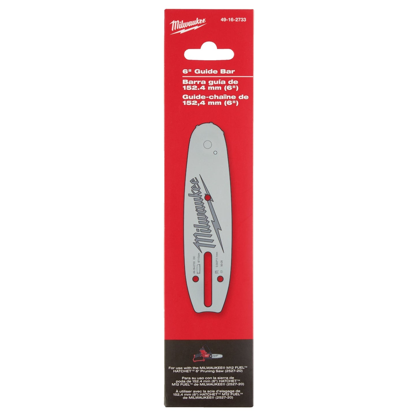 Milwaukee M12 FHS Guide-chaîne 3/8" - 15 cm